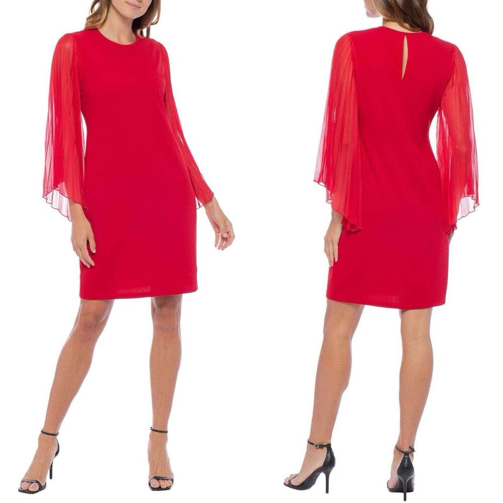 NEW NWT Marina 268239 - Long Sleeve Chiffon Formal Sheath Dress Womens Size 14